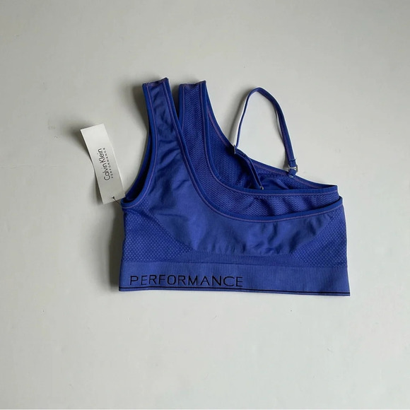 Calvin Klein Performance Mid Impact Sports Bra XS Ultra Marine Seamless NWT - Picture 6 of 6